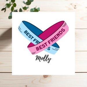 Personalised Bestie Card, Funny Supportive Friendship Greeting Card For Her Or Him, Ideal For Motivation And Positive Energy