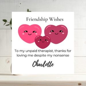 Personalised Best Friend Gift Card, Funny Friendship Greeting Card For Family And Friends, Thoughtful And Supportive Design