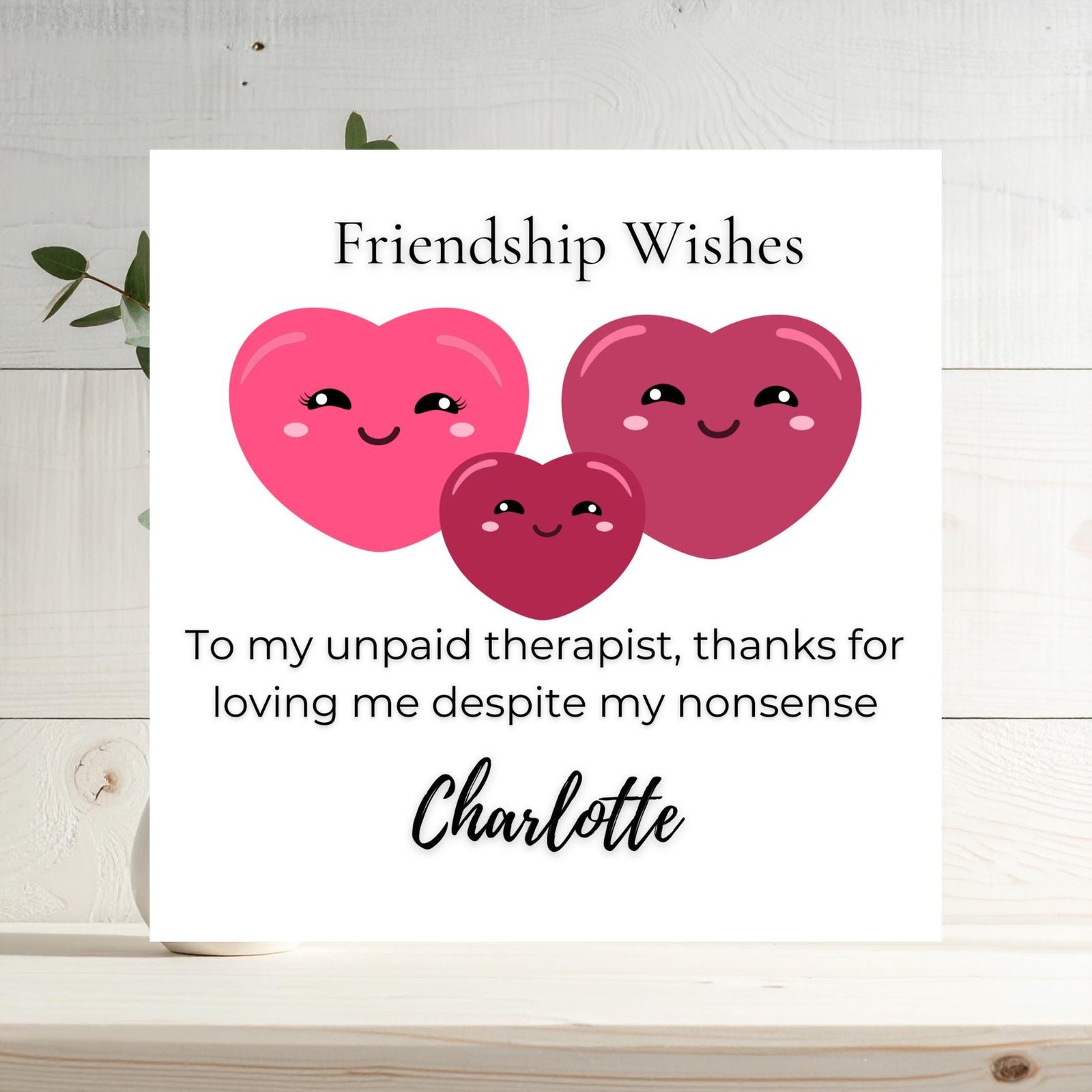 Personalised Best Friend Gift Card, Funny Friendship Greeting Card For Family And Friends, Thoughtful And Supportive Design