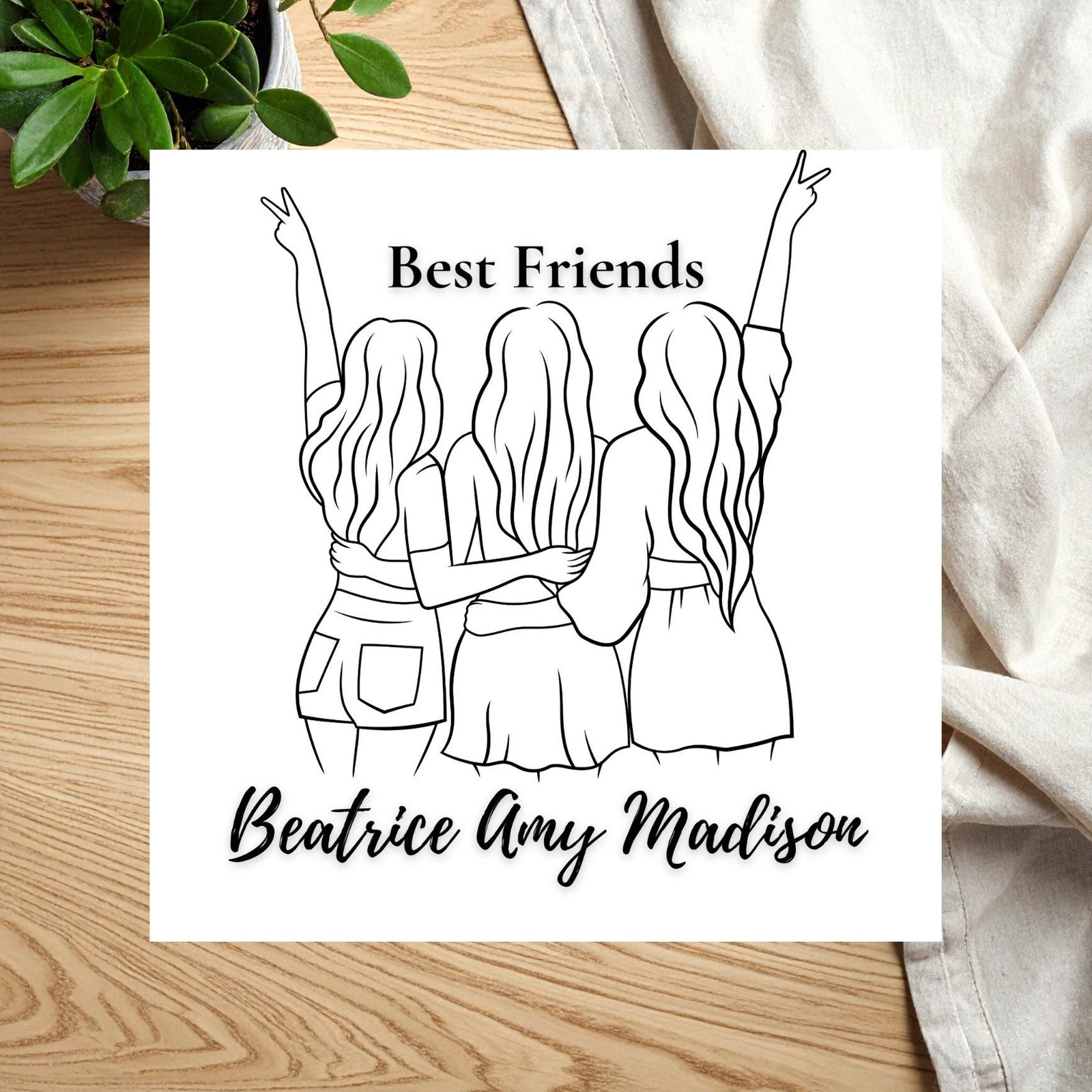 Best Friend Greeting Card With Name, Funny Friendship Card For Encouragement, Motivation And Being There When It Matters
