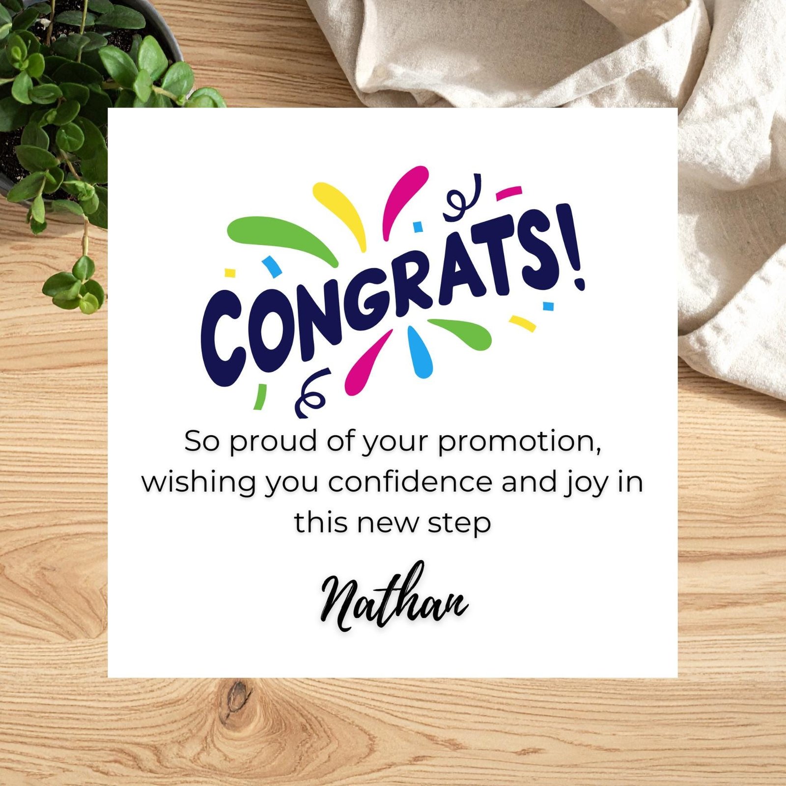 Congrats Card For Sister Or Best Friend, Personalised Celebration Greeting For Achievements And Success