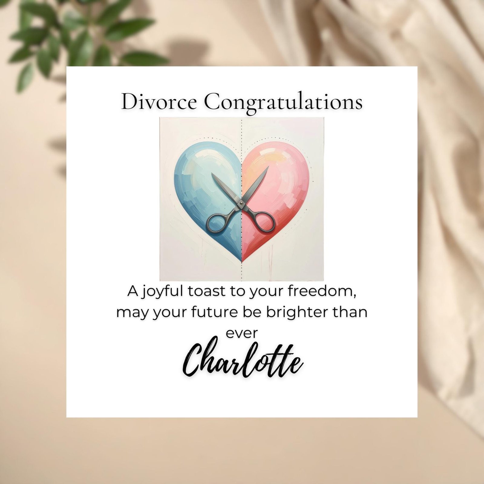 Divorce Greeting Card for Best Friend, Funny Support Card for Wife or Husband Starting Over