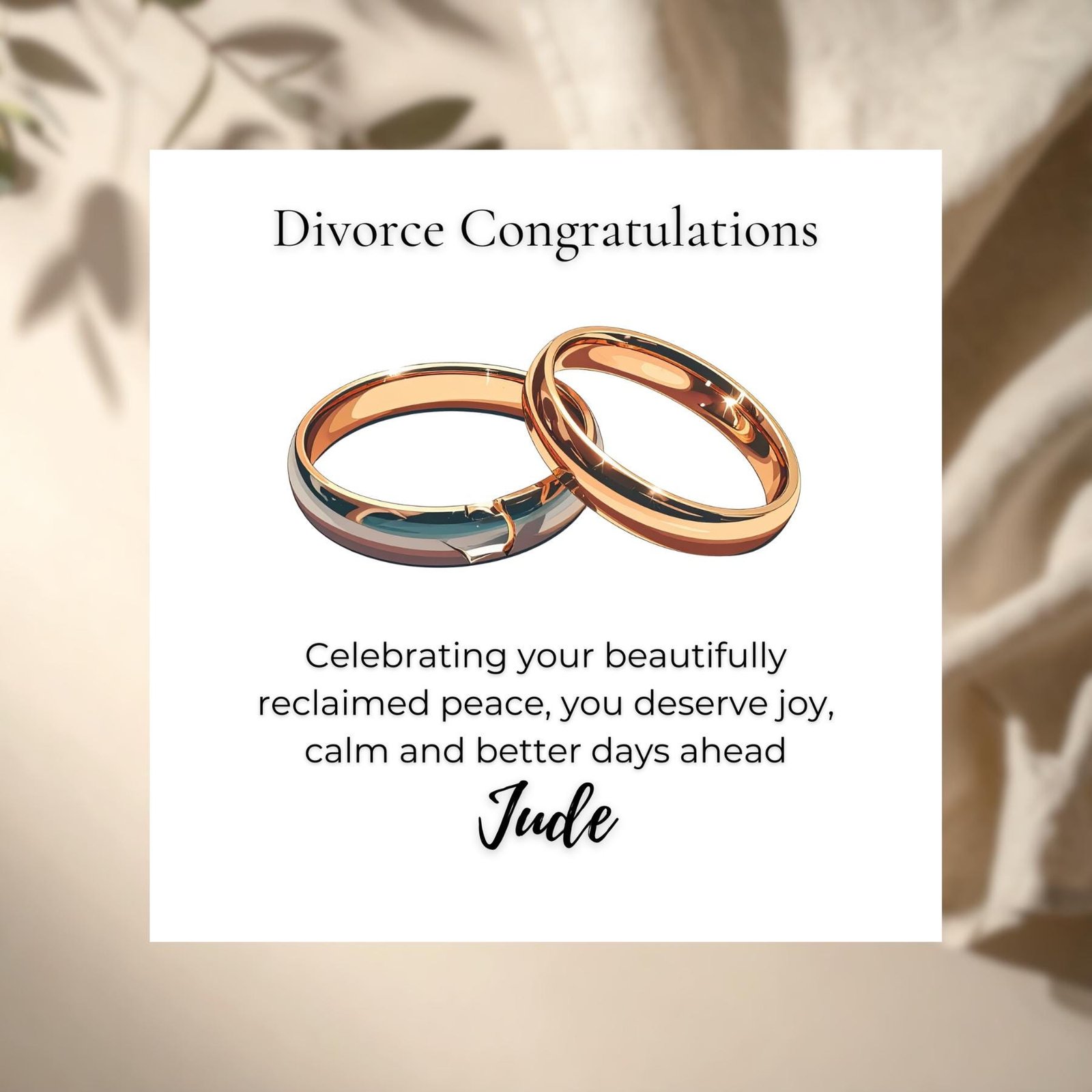 Divorce Card for Husband from Friends, Funny Separation Greeting with Positive Moving On Message