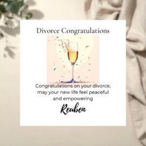 Funny Divorce Greeting Card for Couple Friends, Supportive Encouragement for Wife and Husband