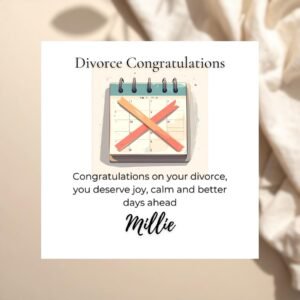 Divorce Card for Wife or Husband, Funny Moving On Greeting for New Chapter and Fresh Start