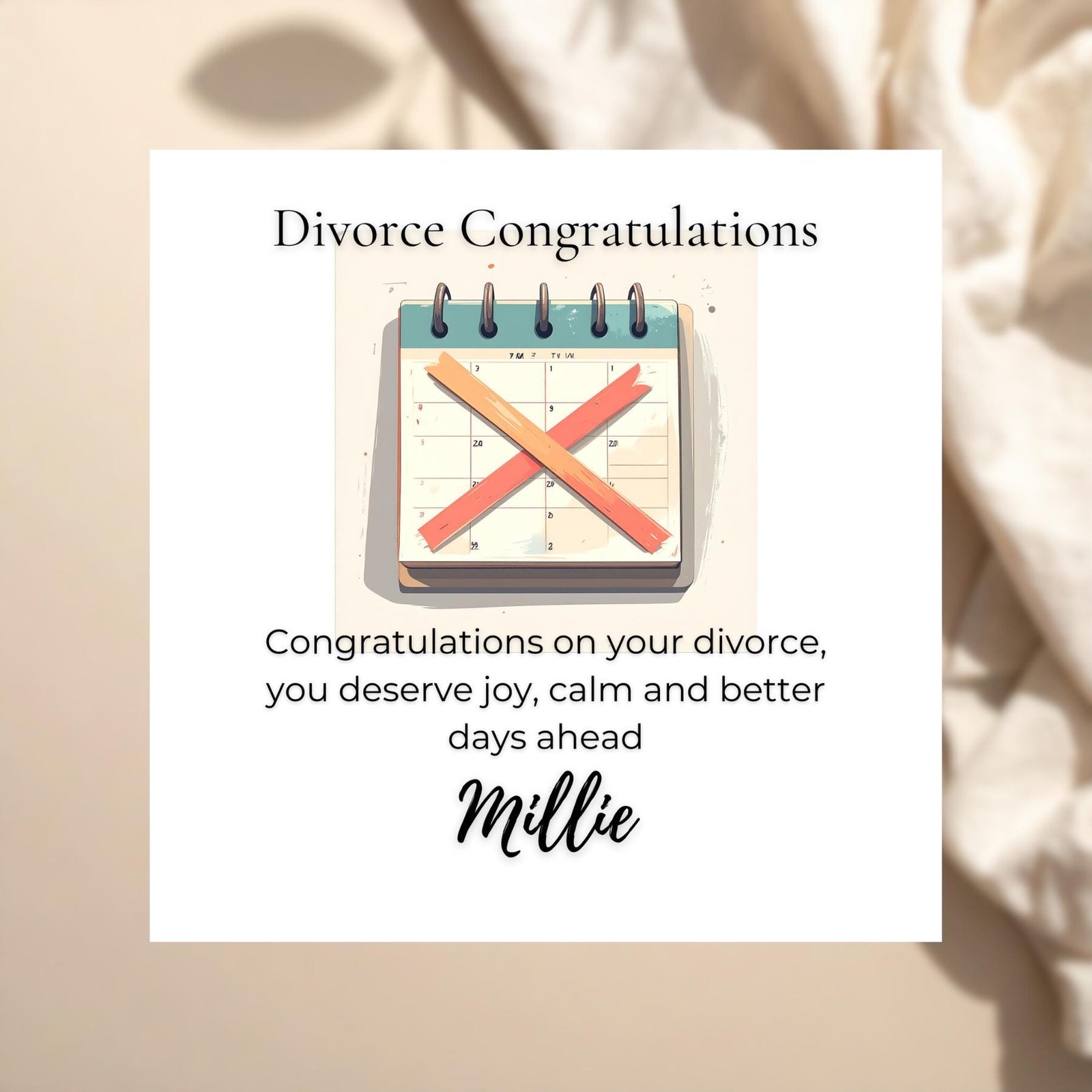 Divorce Card for Wife or Husband, Funny Moving On Greeting for New Chapter and Fresh Start