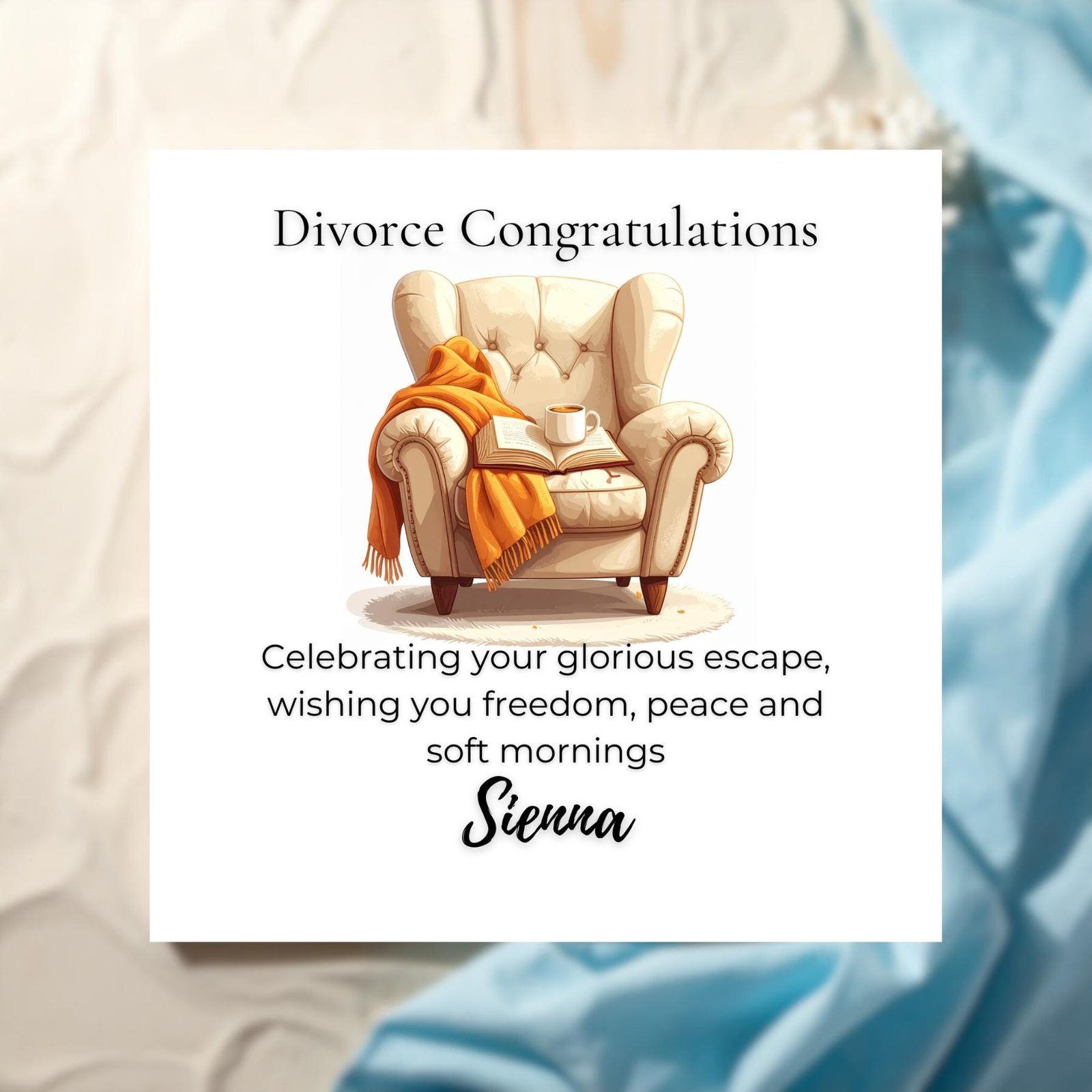 Funny Divorce Greeting Card for Couple, Supportive New Chapter Card for Wife and Husband
