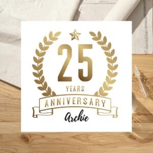 Happy Anniversary Card for Husband and Wife, Romantic Personalised Keepsake Card