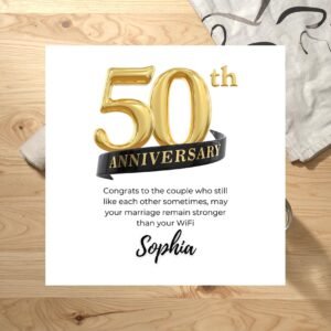 Anniversary Card for Wife from Husband, Romantic Linen Anniversary Card