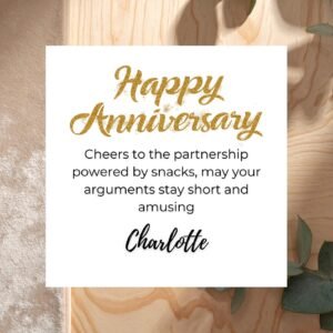 Anniversary Card for Partner, Minimal Romantic Personalised Linen Card