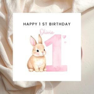 First Birthday Girl Card, 1st Birthday Card Baby Girl, Personalised First Birthday Card, One Today Girl Card, Baby Girl Birthday Gift