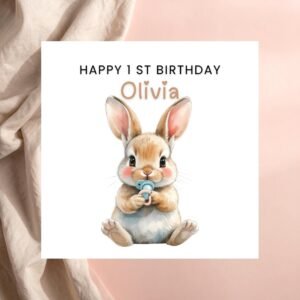 1st Birthday Card Girl, First Birthday Card For Girl, Personalised Birthday Card Girl, Girl Turns One Today, First Birthday Gift