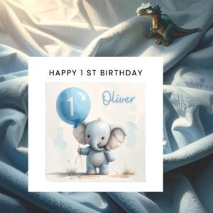 1st Birthday Boy Birthday Card, First Birthday Card Baby Boy, Personalised Birthday Card, Boy Turns One Card, Baby Boy Gift
