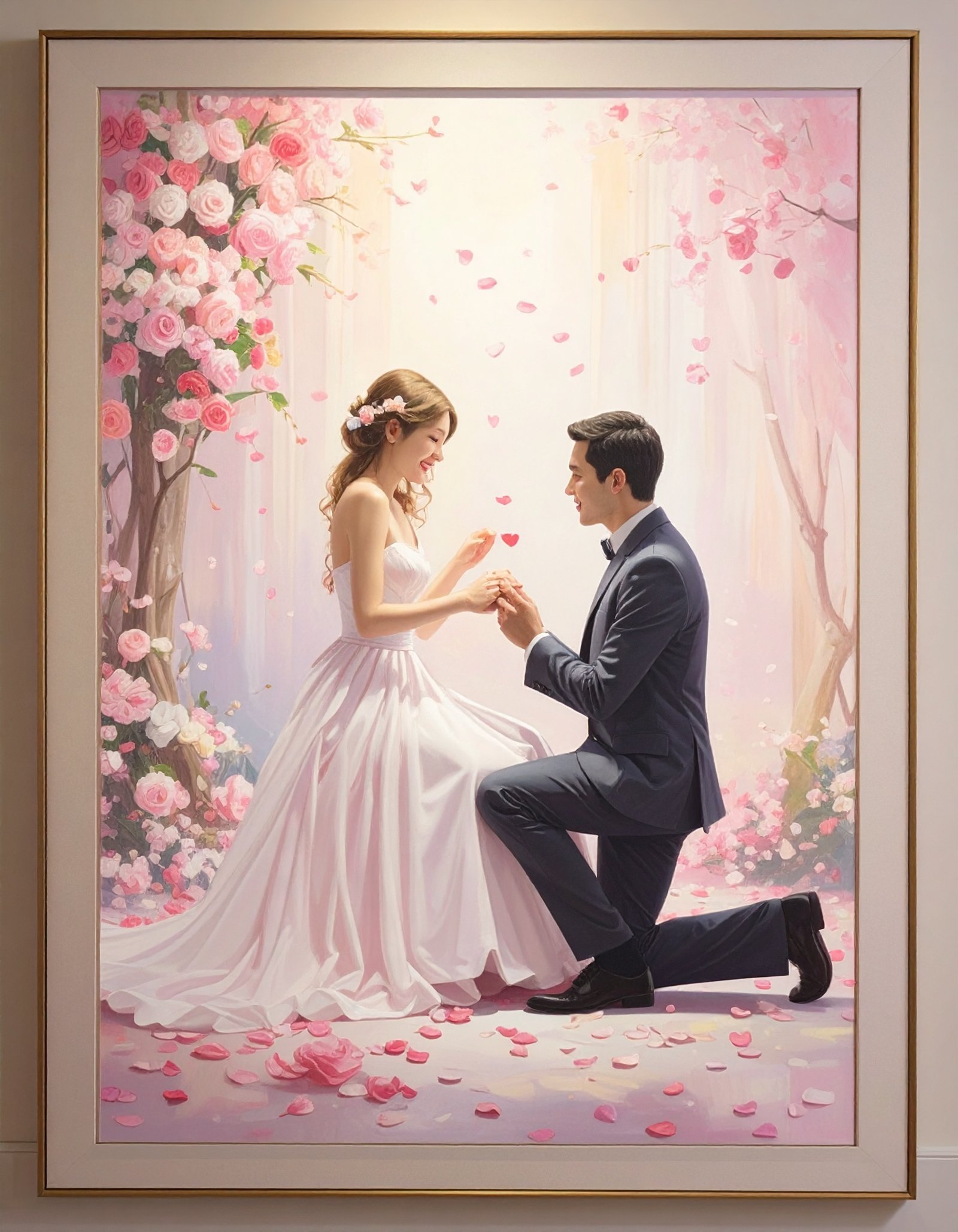 Personalised Wedding Couple Wall Art Print, Custom Bride and Groom Romantic Portrait, Elegant Marriage Gift, Anniversary Keepsake Decor