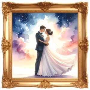 Personalised Wedding Couple Wall Art Print, Custom Bride and Groom Romantic Portrait, Elegant Marriage Gift, Anniversary Keepsake Decor