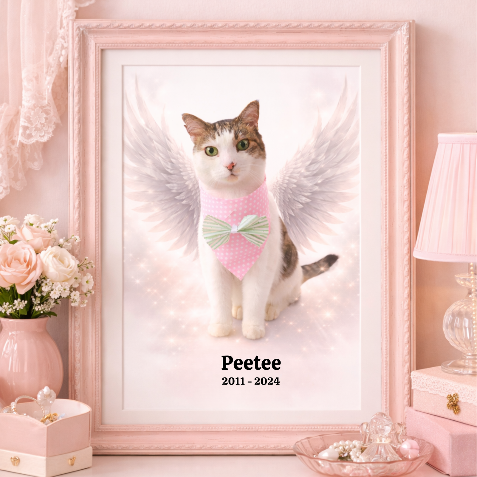 Personalised Pet Memorial Print, Custom Dog or Cat Loss Photo Tribute, Rainbow Bridge Remembrance Gift, Pet Sympathy Keepsake