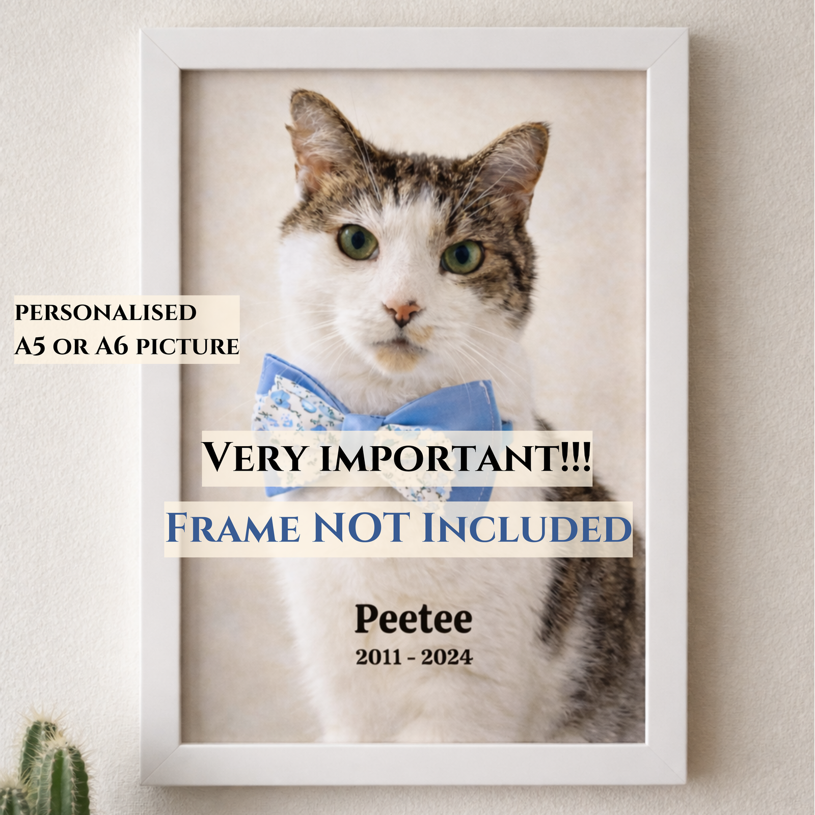 Personalised Pet Memorial Print, Custom Dog or Cat Loss Photo Tribute, Rainbow Bridge Remembrance Gift, Pet Sympathy Keepsake - Image 2