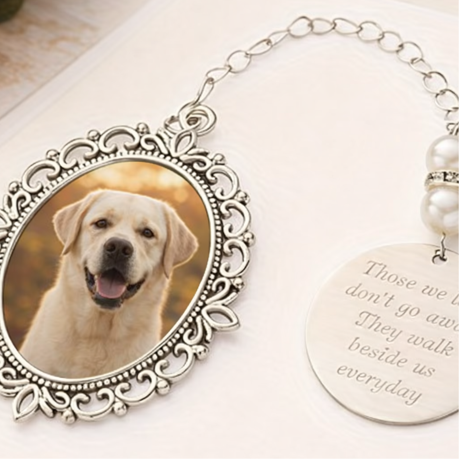Personalised Pet Memorial Pendant, Custom Dog or Cat Loss Photo Keepsake, Pet Sympathy Gift, Rainbow Bridge Remembrance Charm - Image 2