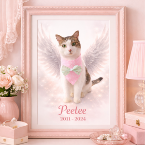 Personalised Pet Memorial Print, Custom Dog or Cat Loss Photo Tribute, Rainbow Bridge Remembrance Gift, Pet Sympathy Keepsake