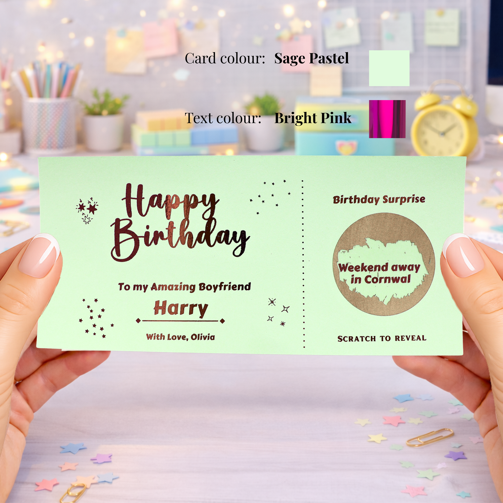 Personalised Birthday Trip Reveal Scratch Card, Boyfriend Surprise Gift, Weekend Away Reveal Card, Travel Surprise Birthday Gift - Image 2