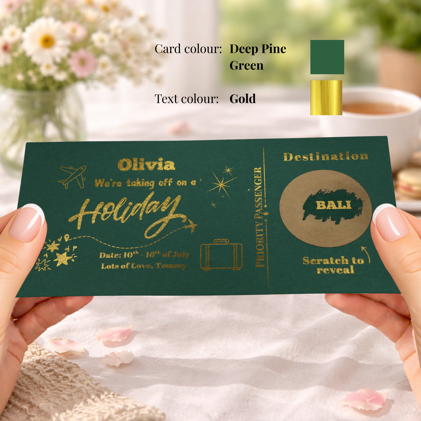 Personalised Holiday Reveal Scratch Card, Surprise Trip Gift Card, Vacation Destination Reveal Ticket, Travel Surprise Gift Voucher - Image 2