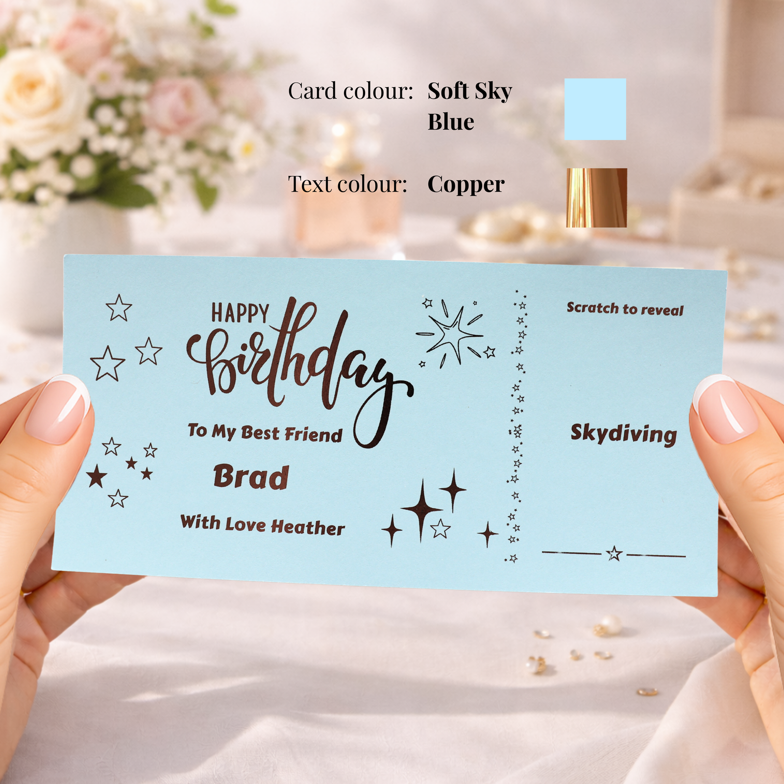 Personalised Birthday Scratch Card for Best Friend, Custom Surprise Reveal Voucher, Unique Experience Gift for Friend Birthday Present - Image 2