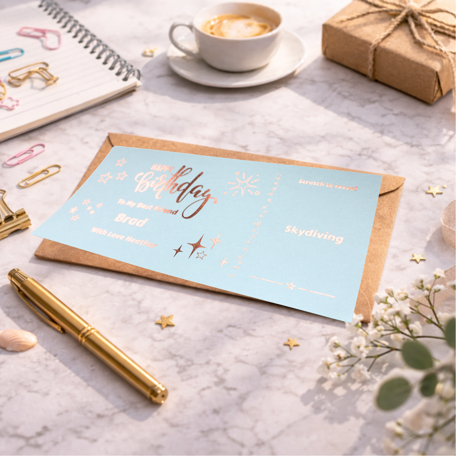 Personalised Birthday Scratch Card for Best Friend, Custom Surprise Reveal Voucher, Unique Experience Gift for Friend Birthday Present - Image 3