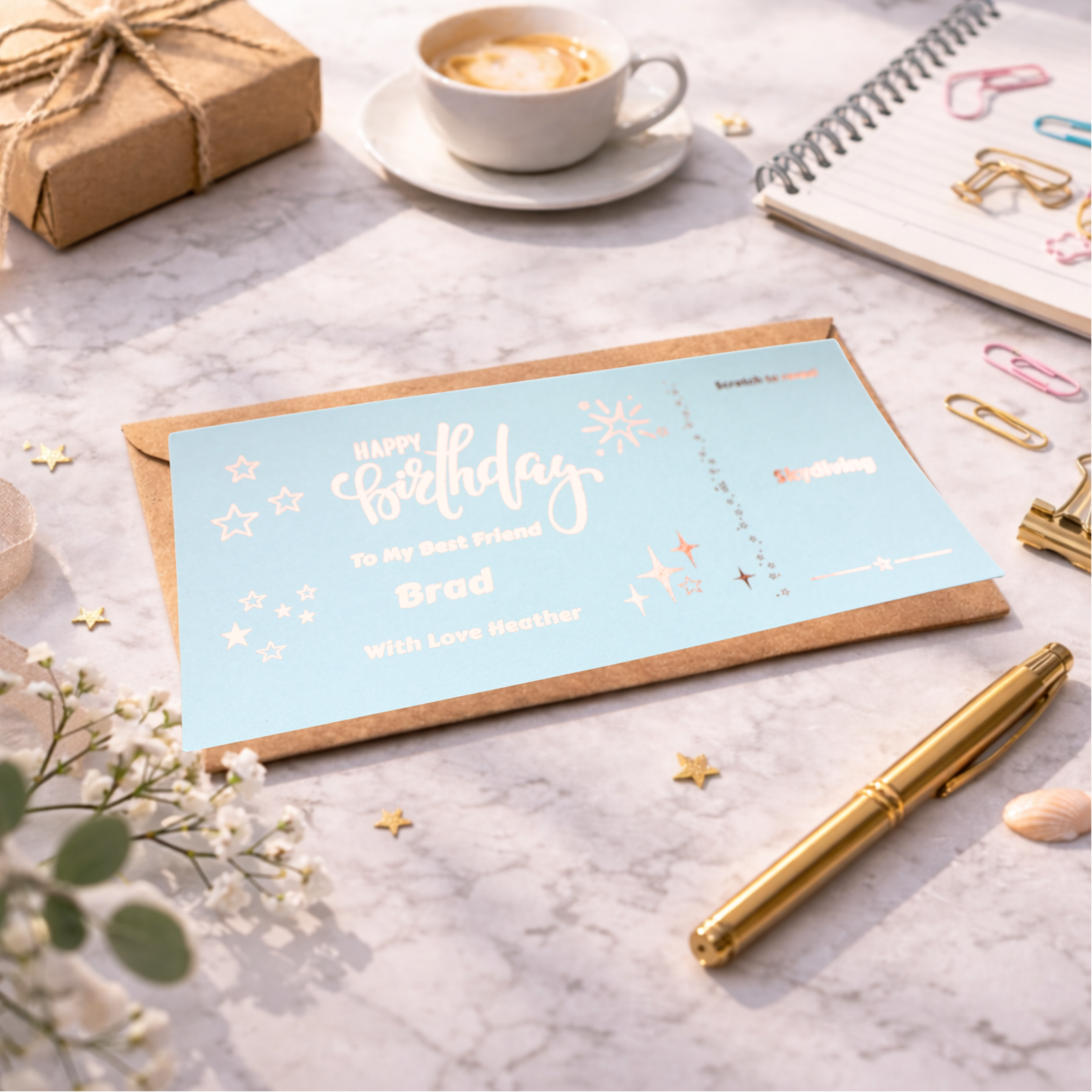 personalised birthday scratch card best friend surprise reveal gift voucher