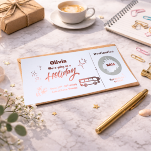 personalised bali holiday reveal scratch card travel destination surprise gift voucher
