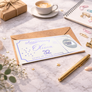 personalised anniversary scratch card romantic holiday reveal gift surprise trip voucher