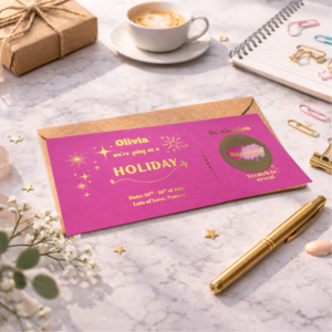 personalised holiday reveal scratch card travel destination surprise gift voucher