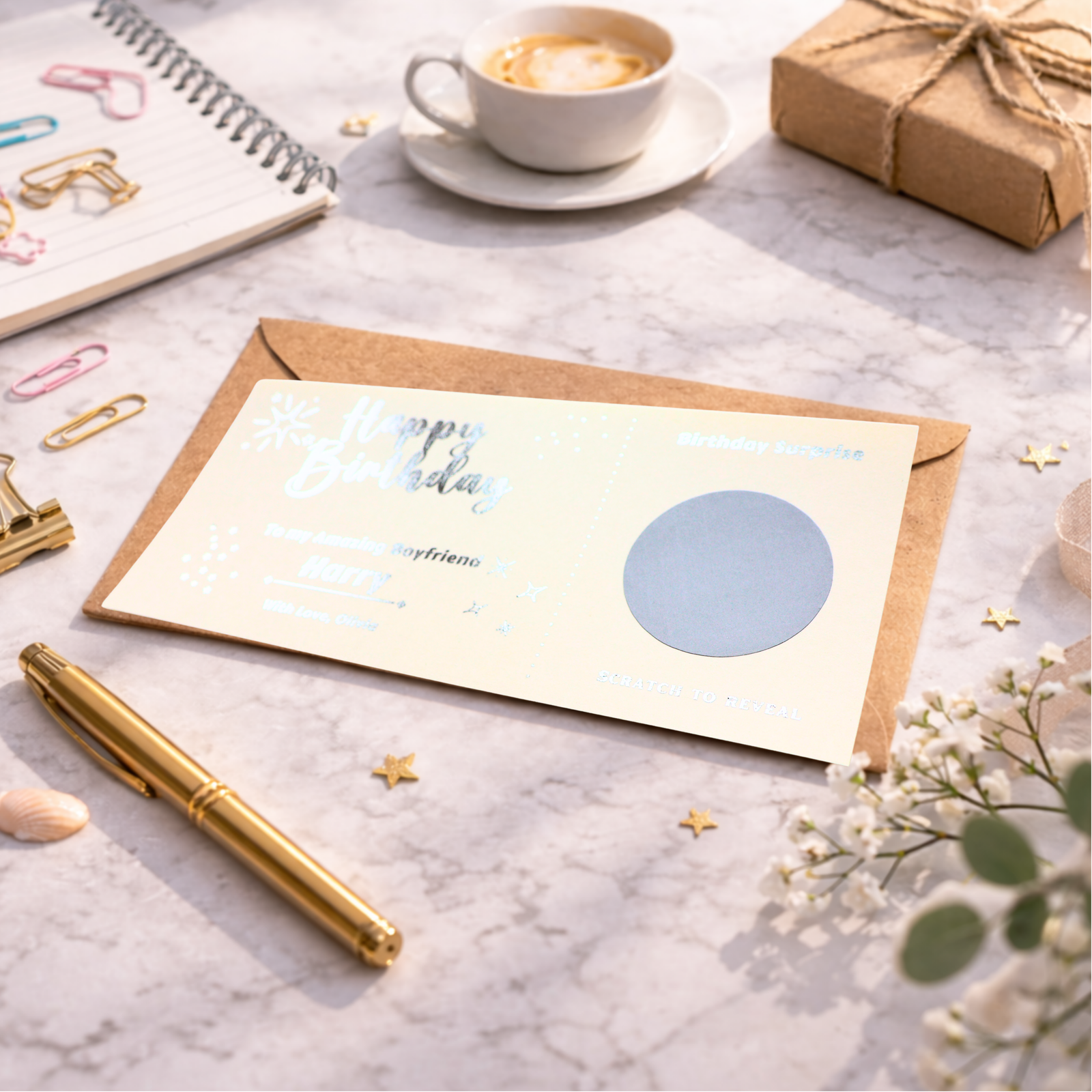 personalised birthday scratch card surprise gift for boyfriend