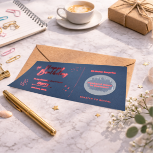personalised birthday scratch card surprise trip reveal gift for boyfriend weekend away experience voucher
