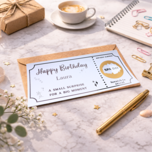 personalised spa day birthday scratch card surprise experience gift voucher