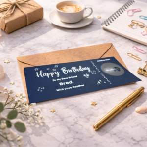 personalised birthday scratch card revealing skydiving experience surprise gift voucher