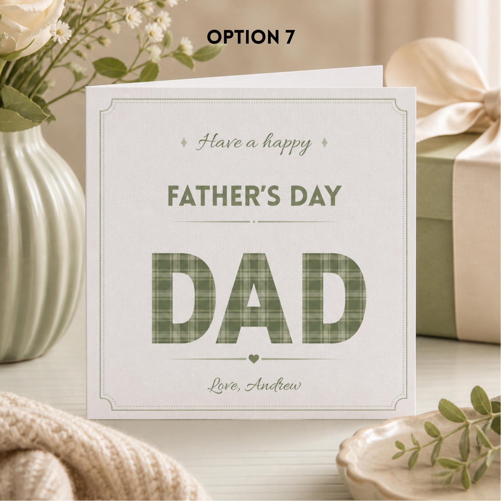 Personalised Fathers Day Card for Dad, Custom Blue Fathers Day Greeting Card with Name, Classic Daddy Gift Card from Son Daughter or Kids - Image 8