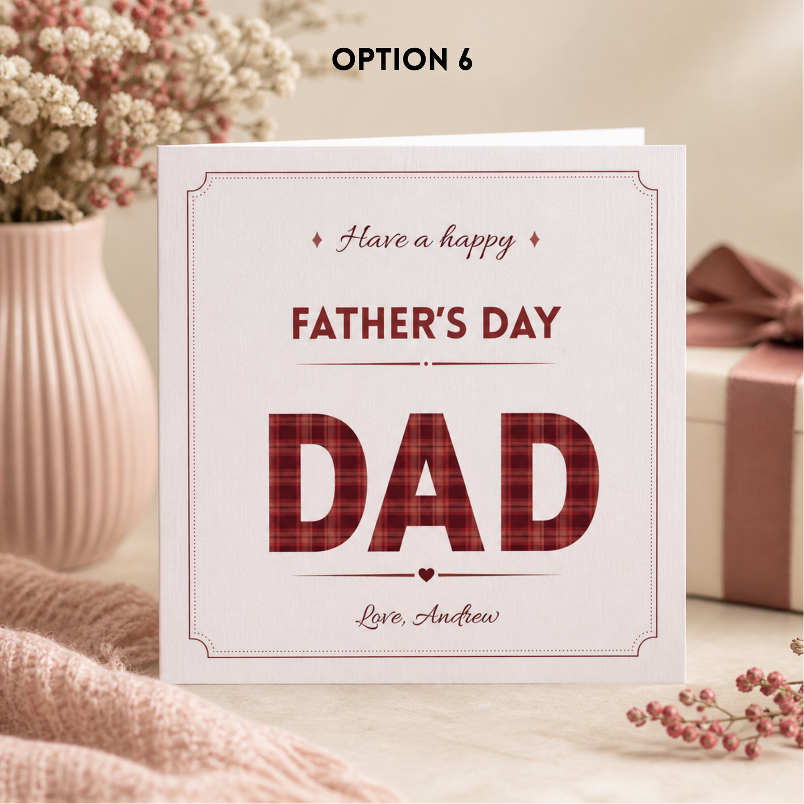 Personalised Fathers Day Card for Dad, Custom Blue Fathers Day Greeting Card with Name, Classic Daddy Gift Card from Son Daughter or Kids - Image 7