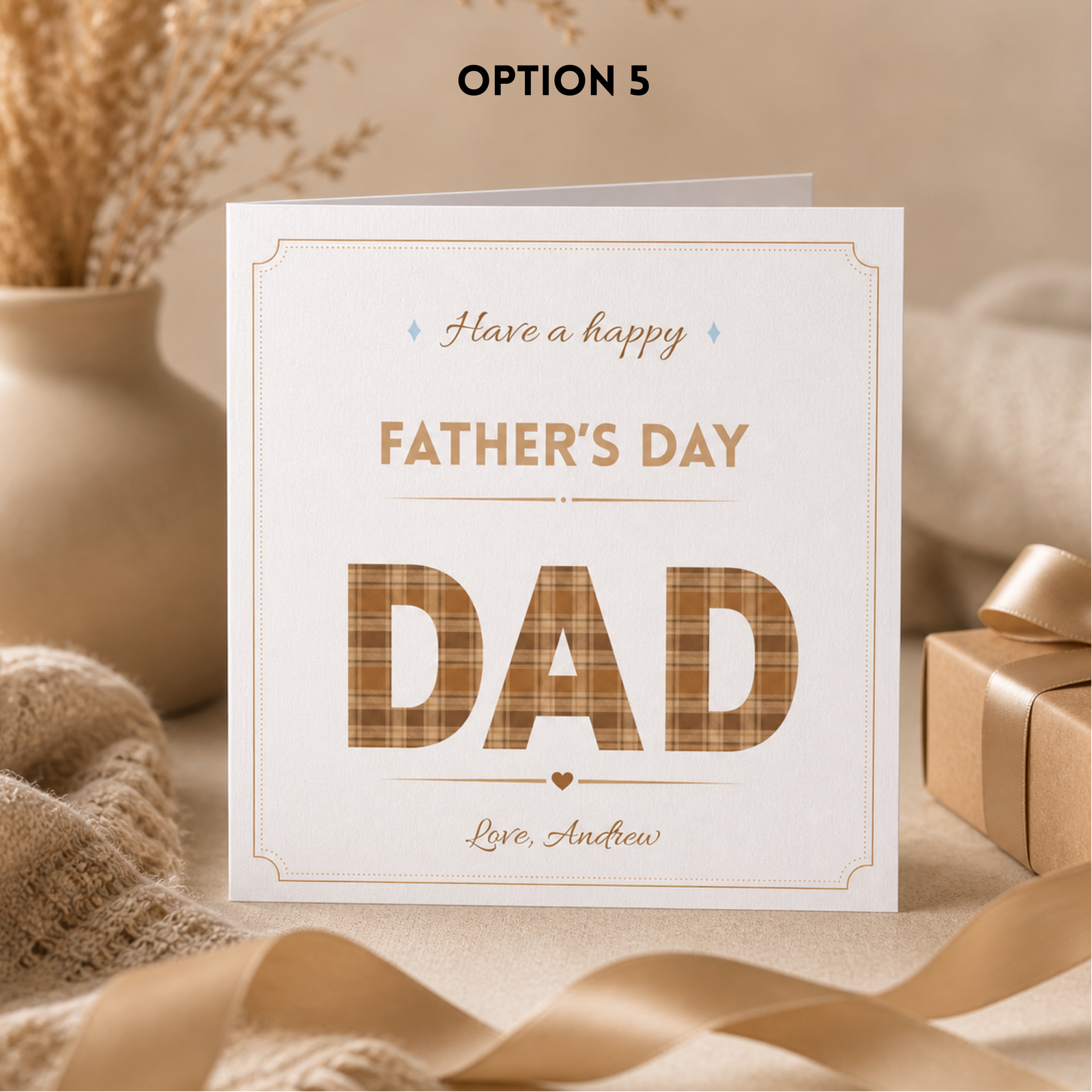 Personalised Fathers Day Card for Dad, Custom Blue Fathers Day Greeting Card with Name, Classic Daddy Gift Card from Son Daughter or Kids - Image 6
